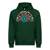 Forest Green western turquoise aztec cowhide serape  rainbows Urban Hoodie - AdoDesignShop
