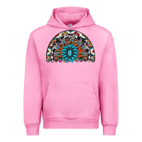Fuchsia Pink western turquoise aztec cowhide serape  rainbows Urban Hoodie - AdoDesignShop