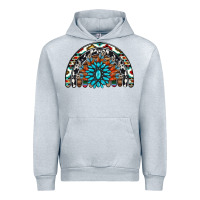 Heather Grey western turquoise aztec cowhide serape  rainbows Urban Hoodie - AdoDesignShop