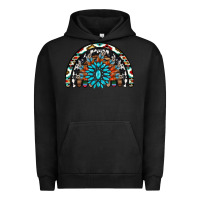 Pigment Black western turquoise aztec cowhide serape  rainbows Urban Hoodie - AdoDesignShop