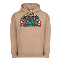 Pigment Burro western turquoise aztec cowhide serape  rainbows Urban Hoodie - AdoDesignShop