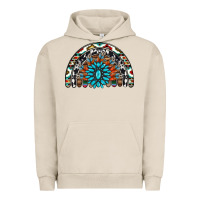 Pigment French Oak western turquoise aztec cowhide serape  rainbows Urban Hoodie - AdoDesignShop