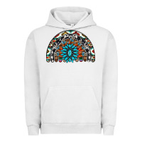 Pigment Lunar Rock western turquoise aztec cowhide serape  rainbows Urban Hoodie - AdoDesignShop