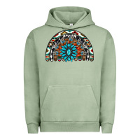 Pigment Oil Green western turquoise aztec cowhide serape  rainbows Urban Hoodie - AdoDesignShop