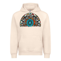 Western Turquoise Aztec Cowhide Serape  Rainbows Urban Hoodie | Teevron