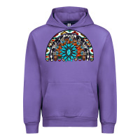 Tulip western turquoise aztec cowhide serape  rainbows Urban Hoodie - AdoDesignShop