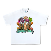 White One hip lunch lady Easter Day Urban Heavy Tee - HowdyJamesFarm