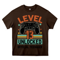 Chocolate Brown Level 13 Unlocked Official Teenager 13th Birthday Heavy Core Tee - Bettercallsaul