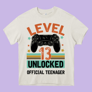Level 13 Unlocked Official Teenager 13th Birthday Heavy Core Tee Designed By Bettercallsaul
