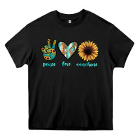 Black peace love sunshine Heavy Core Tee - JahusDesignShop