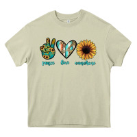 Mossy peace love sunshine Heavy Core Tee - JahusDesignShop