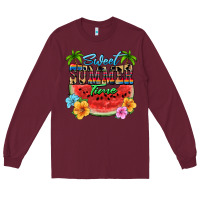 Burgundy Sweet summer time Long Sleeve Tee - FaDigitalArtStudio