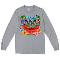 Heather Grey Sweet summer time Long Sleeve Tee - FaDigitalArtStudio