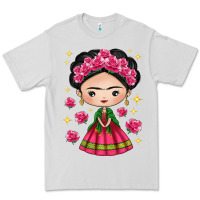 Dove Grey Mexican Girl Premium Tee - texasbilliewilder