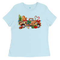 Baby Blue gingerbread truck Ladies Tee - texasbilliewilder