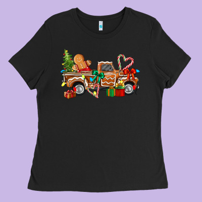 Gingerbread Truck Ladies Tee Designed By Texasbilliewilder