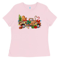 Bubblegum Pink gingerbread truck Ladies Tee - texasbilliewilder