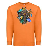 Carrot cross with butterflies cowhide background Premium Sweatshirt - BarkalooDesign