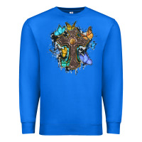 True Royal cross with butterflies cowhide background Premium Sweatshirt - BarkalooDesign