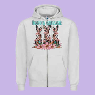 Happy Easter Bunny Zipper Hoodie Designed By Artiststas