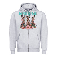 Heather Grey happy easter bunny Zipper Hoodie - Artiststas