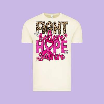 Fight Believe Hope Survive Cancer Awareness Vintage Tee Designed By Howdyjamesfarm