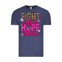 Vintage Denim Fight believe hope survive Cancer Awareness Vintage Tee - HowdyJamesFarm