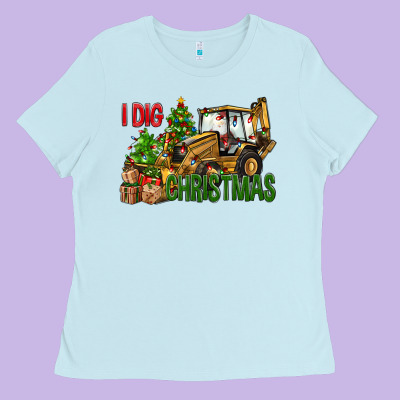 I Dig Christmas Ladies Tee Designed By Nancycooperartshop