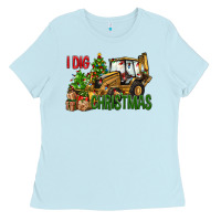 Baby Blue I dig Christmas Ladies Tee - NancyCooperArtShop