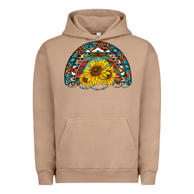 Western Sunflowers Aztec Leopard Serape  Rainbows Urban Hoodie by AdoDesignShop | Teevron