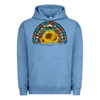 Pigment Pebble Blue western sunflowers aztec leopard serape  rainbows Urban Hoodie - AdoDesignShop