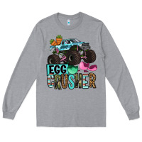 Heather Grey Easter Day Monster truck Easter egg crusher Long Sleeve Tee - OliviaCreatesArt