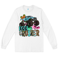 White Easter Day Monster truck Easter egg crusher Long Sleeve Tee - OliviaCreatesArt