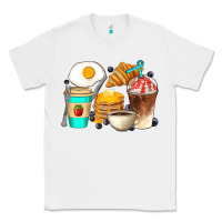White Breakfast Coffee Cups Classic Tee - Artiststas