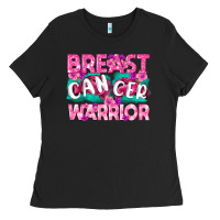 Black Breast Cancer Warrior Ladies Tee - texasbilliewilder