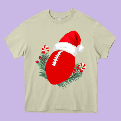 Christmas Football Heavy Core Tee Designed By Bettercallsaul