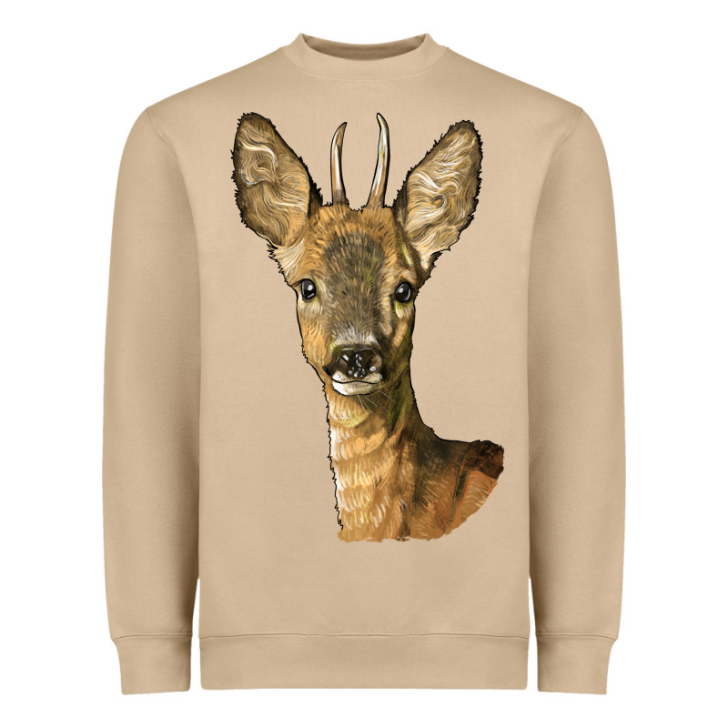 Red Brocket Deer Head Heavyweight Sweatshirt by LillyAllenDesigns | Teevron