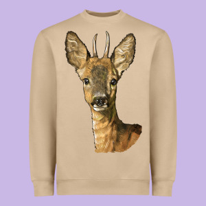 Red Brocket Deer Head Heavyweight Sweatshirt Designed By Lillyallendesigns