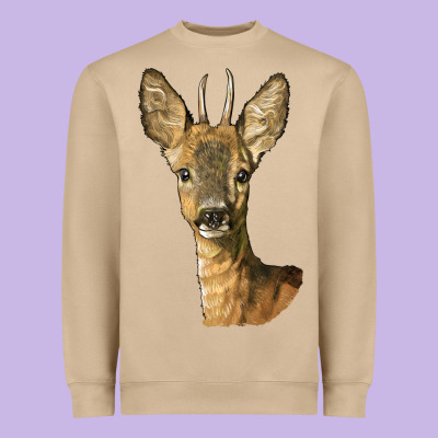 Red Brocket Deer Head Heavyweight Sweatshirt Designed By Lillyallendesigns