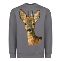 Storm Red brocket Deer Head Heavyweight Sweatshirt - LillyAllenDesigns