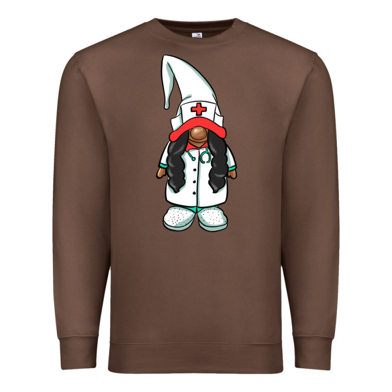 African American Nurse Gnome Premium Sweatshirt by BarkalooDesign | Teevron