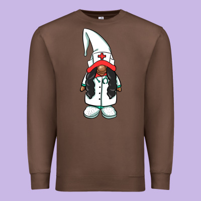 African American Nurse Gnome Premium Sweatshirt Designed By Barkaloodesign