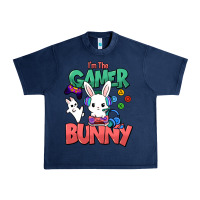 Navy I'm the game Bunny Easter day Urban Heavy Tee - HowdyJamesFarm