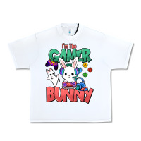 White I'm the game Bunny Easter day Urban Heavy Tee - HowdyJamesFarm