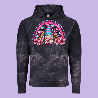 Valentine's Day Rainbow Gnome Olivia Vintage Hoodie Designed By Oliviacreatesart
