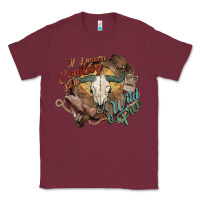 Burgundy Cowboy wild and free western Classic Tee - HowdyJamesFarm