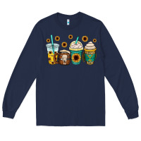 Navy yellowstone coffee cups Long Sleeve Tee - OliviaCreatesArt