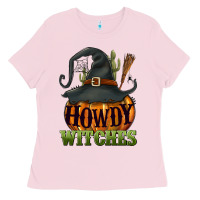 Bubblegum Pink Howdy witches Ladies Tee - NancyCooperArtShop