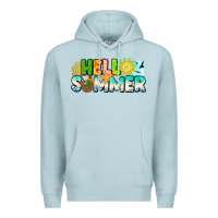 Blue Mist Hello Summer Premium Hoodie - CowhideDigitalArt