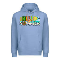 Colony Blue Hello Summer Premium Hoodie - CowhideDigitalArt